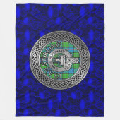 Clan Stirling Crest & Tartan Knot Fleece Deken (Voorkant)