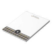 Clan Sutherland Ancient Tartan Tan Pset Monogram Notitieblok (Gedraaid)