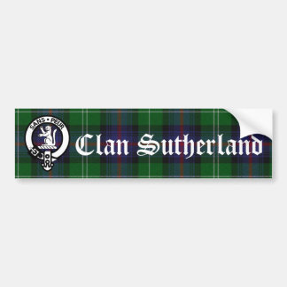 Clan Sutherland Crest Badge & Tartan Bumpersticker