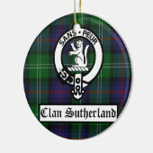 Clan Sutherland Crest Badge & Tartan  Keramisch Ornament (Links)