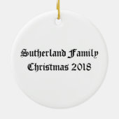 Clan Sutherland Crest Badge & Tartan  Keramisch Ornament (Achterkant)