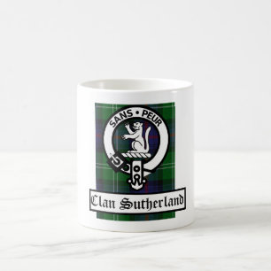 Clan Sutherland Crest Badge & Tartan Koffiemok