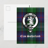 Clan Sutherland Crest & Tartan Briefkaart (Voorkant / Achterkant)