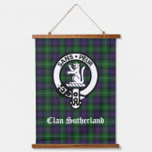 Clan Sutherland Crest & Tartan Hangend Wandkleed (Voorkant)