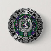 Clan Sutherland Crest & Tartan Knot Ronde Button 5,7 Cm (Voorkant)