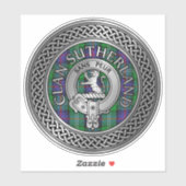 Clan Sutherland Crest & Tartan Knot Sticker (Vel)