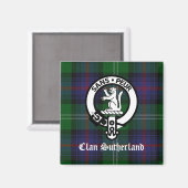 Clan Sutherland Crest & Tartan Magneet (Voorkant / Achterkant)