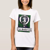 Clan Sutherland Crest & Tartan T-Shirt (Voorkant)