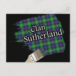 Clan Sutherland Scottish Tartan Paint Brush Briefkaart