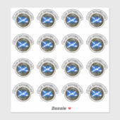 Clan Sutherland Tartan Knot & Flag Sticker (Vel)