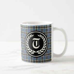 Clan Thompson Blue Dress Tartan Monogram Koffiemok
