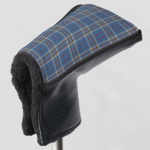 Clan Thompson Pset Grey Blue Check Tartan Golfheadcover