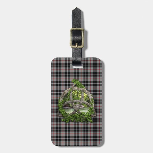 Clan Thompson Tartan Celtic Trinity Bagagelabel (Voorkant verticaal)