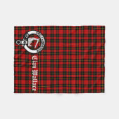 Clan Wallace Crest Badge en Tartan Fleece Deken (Voorkant (Horizontaal))