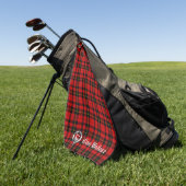 Clan Wallace Crest Badge en Tartan  Golfhanddoek (Groen)
