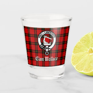 Clan Wallace Crest Badge en Tartan Shot Glas