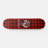 Clan Wallace Crest Badge en Tartan Skateboard (Horizontaal)