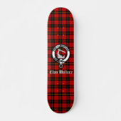 Clan Wallace Crest Badge en Tartan Skateboard (Voorkant)