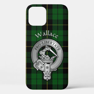 Clan Wallace Crest & Hunting Tartan iPhone 12 Hoesje
