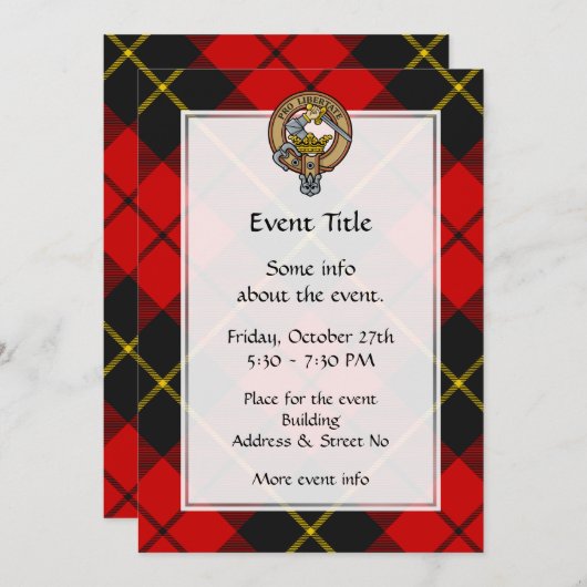Clan Wallace Crest Invitation (Devant / Derrière)