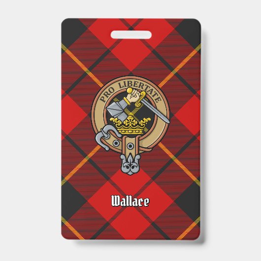 Clan Wallace Crest over Tartan Badge (Voorzijde)