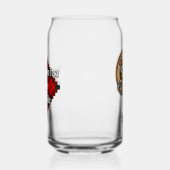 Clan Wallace Crest over Tartan Blikvorm Glas (Rechts)