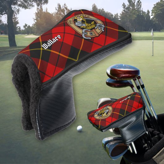 Clan Wallace Crest over Tartan Golfheadcover