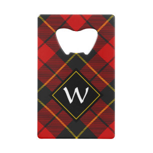 Clan Wallace Crest over Tartan Kredietkaart Flessenopener
