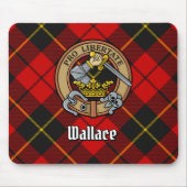 Clan Wallace Crest over Tartan Muismat (Voorkant)