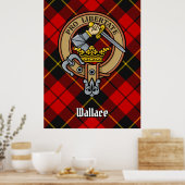 Clan Wallace Crest over Tartan Poster (Keuken)