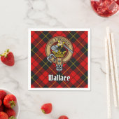 Clan Wallace Crest over Tartan Servet (Insitu)