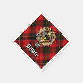 Clan Wallace Crest over Tartan Servet (Hoek)