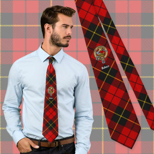 Clan Wallace Crest over Tartan Stropdas