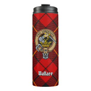 Clan Wallace Crest over Tartan Thermosbeker