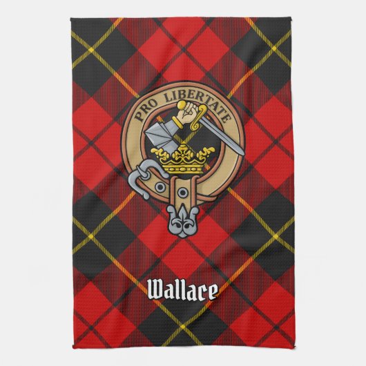 Clan Wallace Crest Serviette de cuisine (Vertical)