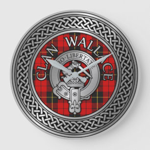 Clan Wallace Crest & Tartan Knot Grote Klok