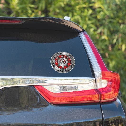 Clan Wallace Crest & Tartan Knot Sticker (Auto Zijkant)