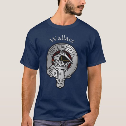 Clan Wallace Crest & Tartan T-shirt (Voorkant)