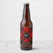 Clan Wallace Tartan Beer Fles Label Bier Etiket (Voorkant)