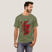 Clan Wallace Tartan Carte et T-shirt Crest (Devant entier)