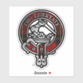 Clan Wallace Tartan Crest Sticker (Vel)