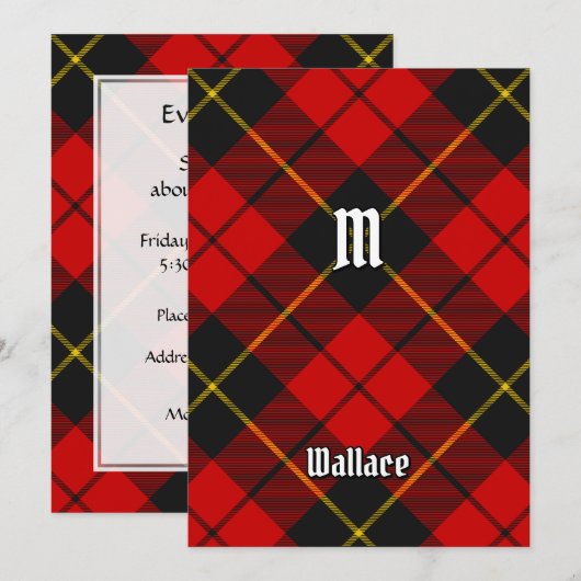 Clan Wallace Tartan Invitation (Devant / Derrière)