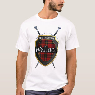 Clan Wallace Tartan Plaid Schots Schild & Zwaarden T-shirt
