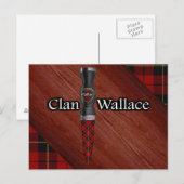 Clan Wallace Tartan Sgian Dubh Blade Briefkaart (Voorkant / Achterkant)