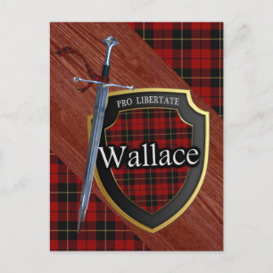 Clan Wallace Tartan Sword & Shield Briefkaart
