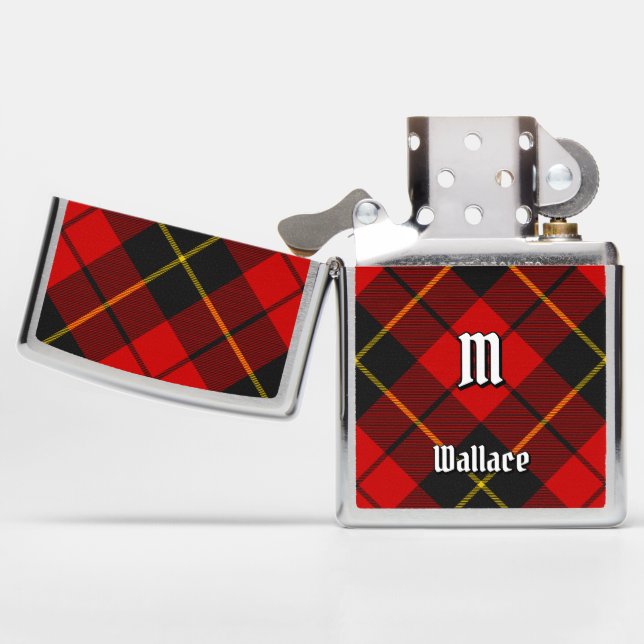 Clan Wallace Tartan Zippo Lighter (Geopend)