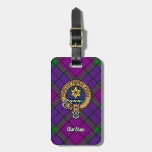 Clan Wardlaw Crest over Tartan Bagagelabel