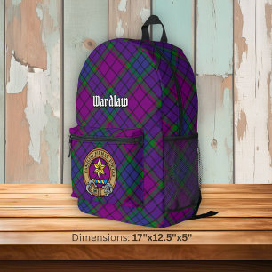 Clan Wardlaw Crest over Tartan Bedrukte Rugzak