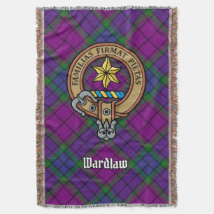Clan Wardlaw Crest over tartan Deken