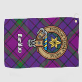 Clan Wardlaw Crest over Tartan Golfhanddoek (Horizontaal)